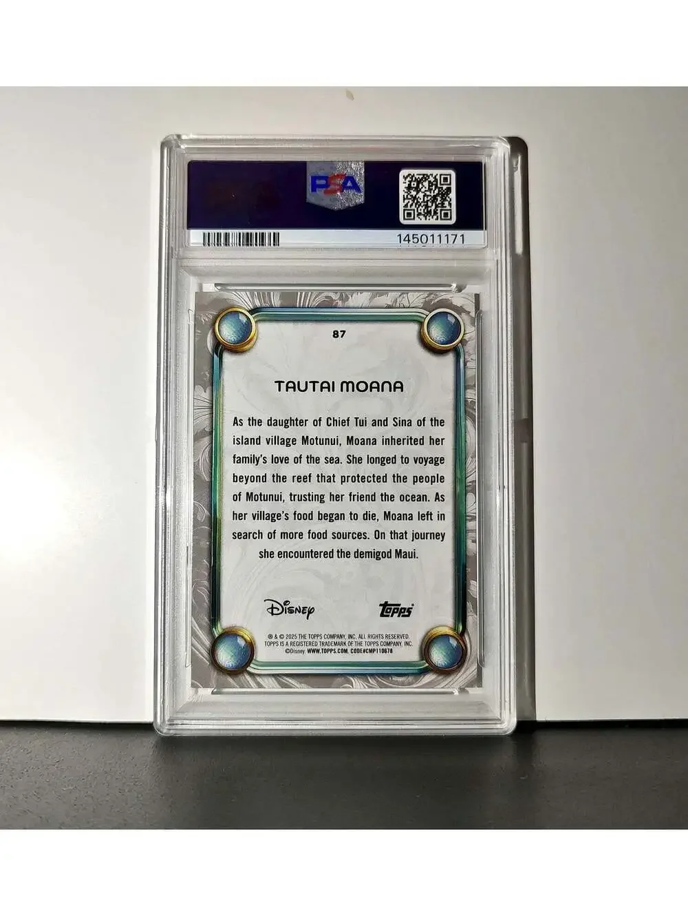 Moana 2025 Topps Disney Wonder #87 Winter Variant Card Moana PSA 9